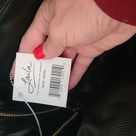 NWT Geir Ness Croc Embossed vegan reversible/ handbag/tote with gold hardware. - Picture 6 of 6